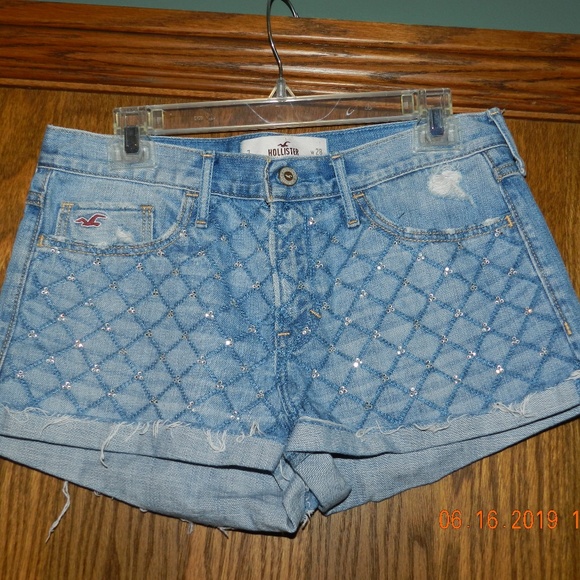Hollister Shorts Hollister Front Rhinestone Patterned Jean Shorts